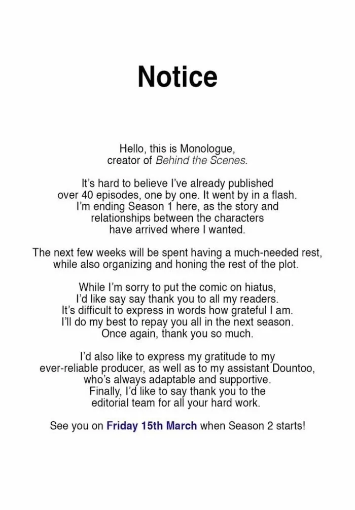 Behind The Scenes (Monologue) - Chapter 42.5 Page 1