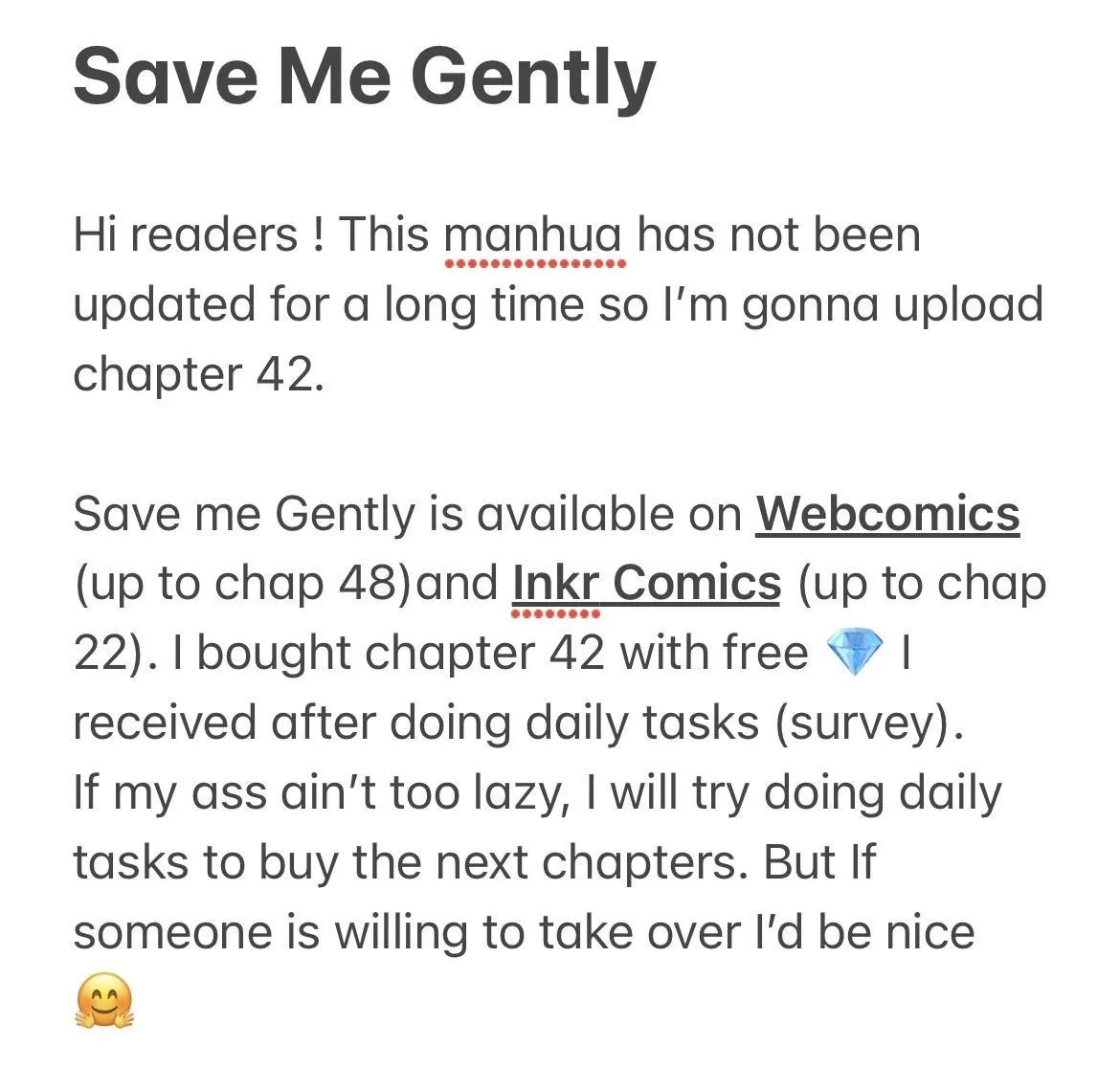 Save Me Gently - Chapter 42 Page 1