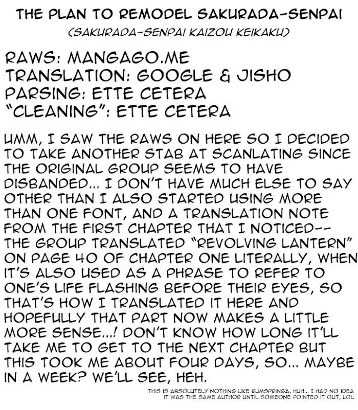 Sakurada-Senpai Kaizou Keikaku - Chapter 2 Page 1