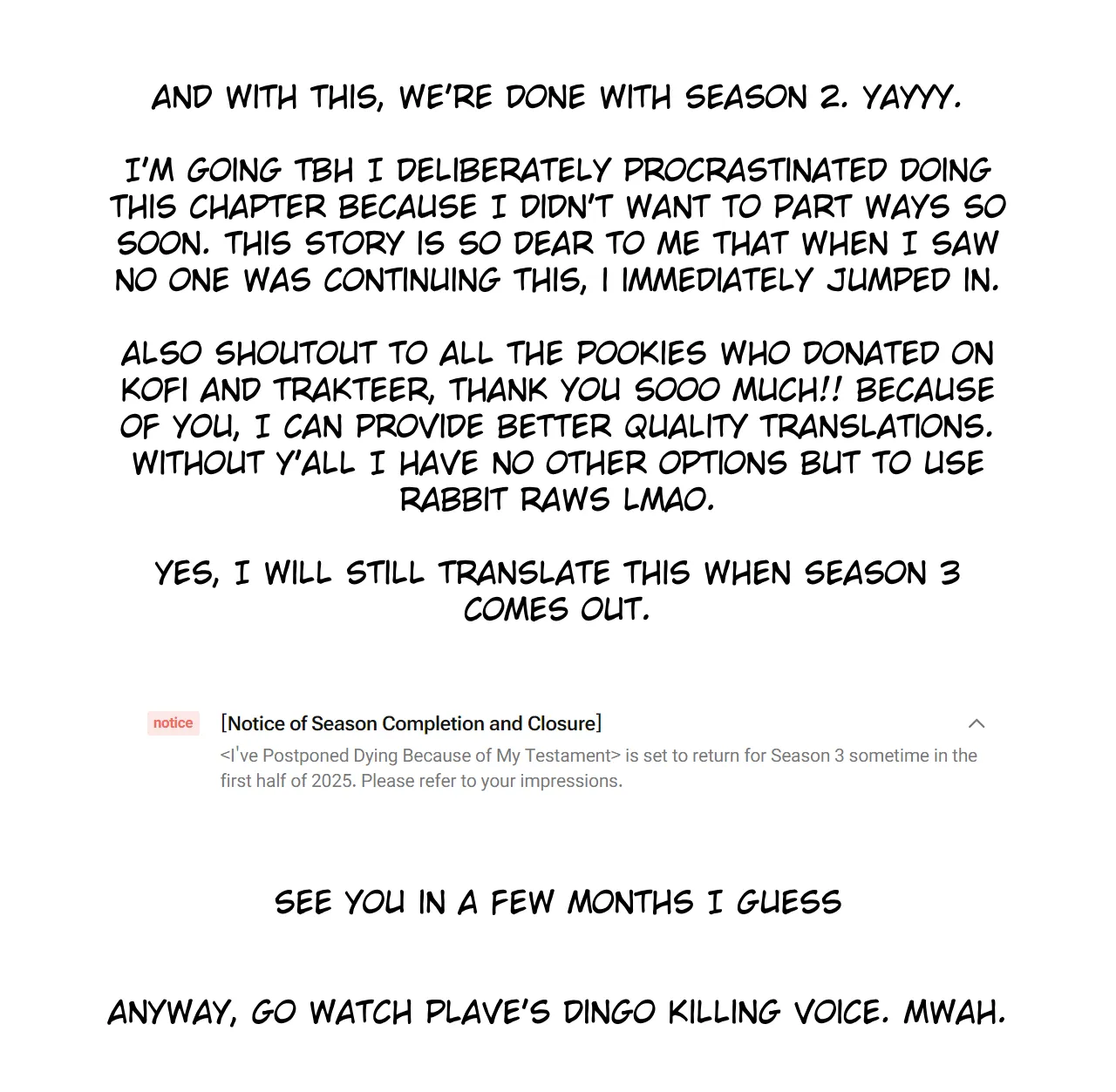 Death Delayed for a Short Time Because of the Will - Chapter 68 Page 43