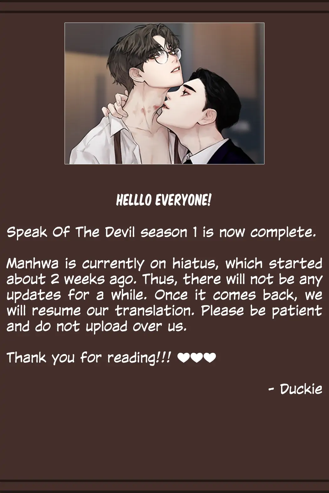 Speak Of The Devil - Chapter 41.2 Page 1